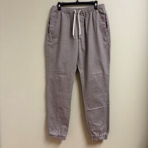 Wowie Mens Pull On Pants Size L Tall Aztec Trim Elastic Waist Drawstring Casual